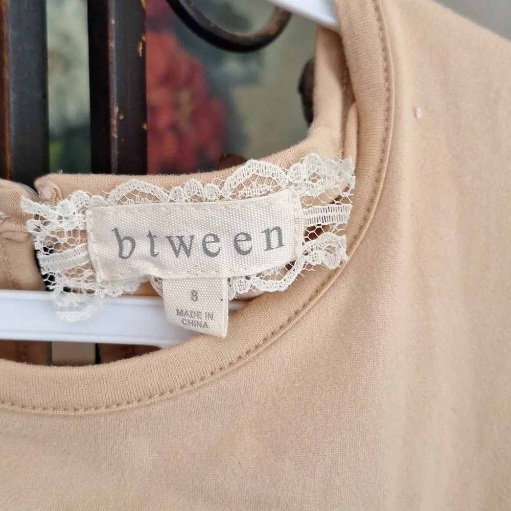 btween Lace-Trim Beige Top - Picture 2 of 3